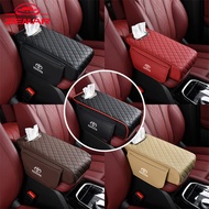 Toyota 3 IN 1 Leather Car Armrest Pad Center Console Armrest Protection Pad with Tissue Box Storage 