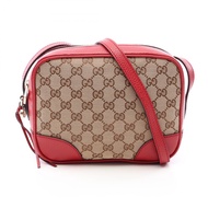 【二手】Gucci GUCCI Bree GG帆布單肩包 449413 米色/RED帆布皮革 Bree單肩包 女士二手 B