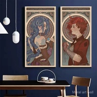 Vintage Arcane Characters Jinx Vi Tarot Card League of Legends Video Game Poster Canvas Painting Wal