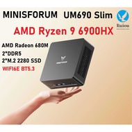 MINISFORUM UM690L Slim AMD Ryzen 9 6900HX Mini PC Windows 11 LPDDR5 6400Mhz 2*M.2 SSD HDMI/DP/USB4 2