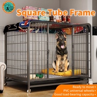 cage for dog dog house outdoor Dog Cage Heavy Duty Dog Crate Big Size Kennel Crate For Training Included Lockable Wheels Removable Tray Pet Cage Stainless Steel