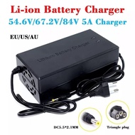 54.6V/67.2V/84V 5A Lithium Battery Charger 48V 60V 72V 5A Li-ion Charger 110-220V for 13S 16S 20S 20