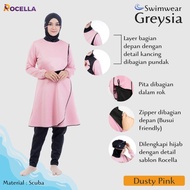 baju renang wanita dewasa rosella swimmer gresya lengan panjang set hijab premium bahan import