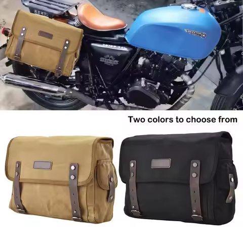 Vintage Motorcycle Side Bag Waterproof Motorbike Luggage Outdoor Riding Toolkit Bicycle Tail Bag For