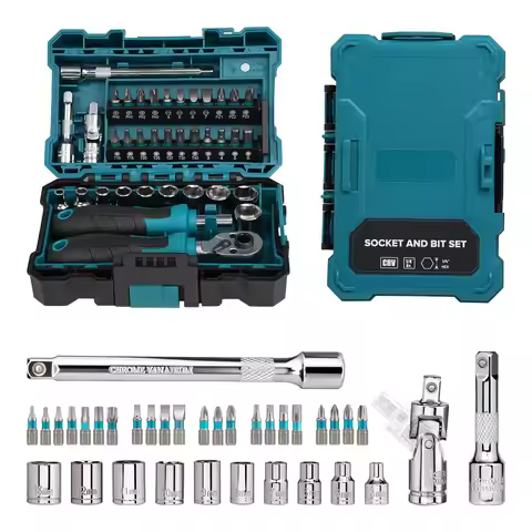 1/4" Ratchet Mini Socket Set 4-13 mm Socket Magnetic Drive Handle Extensions and Universal Joint for