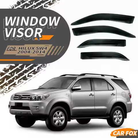 4Pcs For Toyota Hilux SW4 1990-2014 Black Car Window Visor Awning Shelters Windshield Side Window Ra