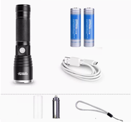 手電筒強光可充電式超亮小型氙氣戶外家用迷你便攜led耐用遠射燈【超150W白熾燈:18650二電(套餐四)】