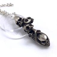 釘刺骷髏頭 銀飾925項鍊