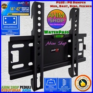 Push On PO-6103 Bracket TV 14-42 Flat/Fixed LED LCD Plasma Smart Max.20 Kg - WaterPass Dumper Mur Baut Ring Fischer Briket Rak Penyangga Dinding Televisi 14 15 17 19 21 22 24 27 29 32 37 39 40 42 Inch