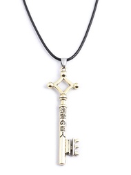 AOT Eren Jaeger Key Necklace - Shingeki No Kyojin Anime Cosplay Keychain - Halloween Gifts for Kids