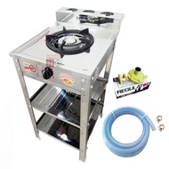 Lucky Flame เตาแก๊สชั้น หัวเหล็ก สแตนเลส AT-502R + หัวปรับปลอดภัย รุ่น L-325S +สายแก๊ส