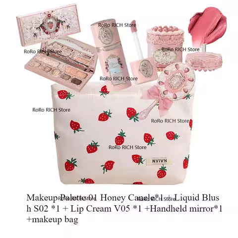 Flower Knows Strawberry Cupid Series Makeup Set Full Professional Face Palette Blush Eyeshadow Lipst