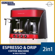 Baumann 2-in-1 Espresso &amp; Drip Coffee Machine with Milk Frother • Coffee maker machine • espreso coffee machine • coffee maker machine espresso