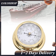loloshop Sorandy 4.7 Inch Brass Barometer  Accurate Air Pressure Measurement with White Dial and Zin