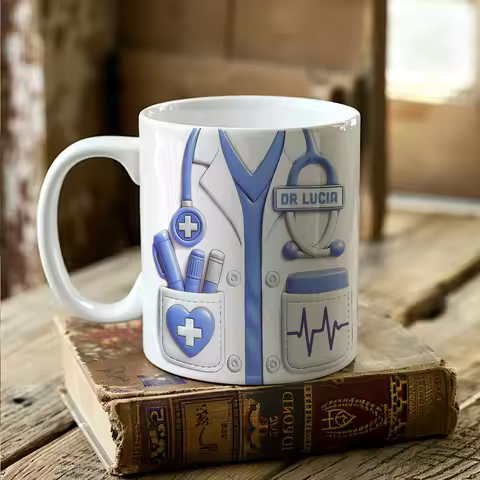 Customized Doctor Theme Ceramic Mug Personalized Gifts for Doctors Coffee Mugs White Personalized Mu