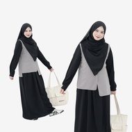 Mininos Nayla Dress Set Rompi | Setelan Gamis Luaran Daily Remaja Muslimah