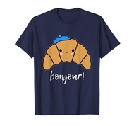 Bonjour Cute Croissant Shirt Gift Idea for France Girls Trip T-Shirt