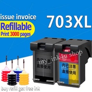For HP 703 Ink Cartridge - (Black/Tri Color) refillable Ink Cartridge for HP Deskjet K109a K209 510a