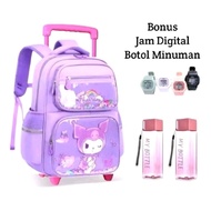 Sanrio 3in1 Trolley Backpack for Girls Kindergarten, Elementary, Middle, and High School Free Watch 