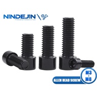 NINDEJIN 3-40pcs Smooth Hexagon Hex Socket Cap Head Screw M3 M4 M5 M6 M8 Black 8.8 Grade Carbon Steel Allen Screws Bolt