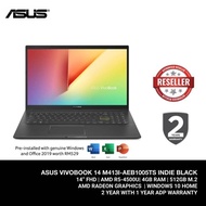 Asus VivoBook 14 M413I-AEB1005TS 14'' FHD Laptop BLACK ( Ryzen 5 4500U, 4GB, 512GB SSD, ATI, W10, HS )
