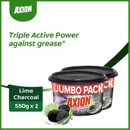 Axion (Lime Charcoal) Antibacterial Dishwashing Paste with Triple Active Power 550 g - Pack of 2