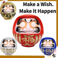 Takasaki Daruma Wishing Doll – Japanese Good-Luck Talisman, Red/White/Gold/Blue, Sizes No.3/5/6, Han