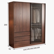 Wardrobe Solid For Wardrobe Wood Home Bedroom New Style Simple Modern Glass Sliding Door Solid Wood 