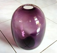 少見早期手工夢幻紫色精美玻璃花瓶 花器 可當孔雀魚缸