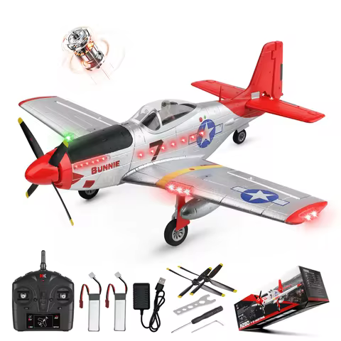 WLtoys XK A280 RC plane,P51 Mustang 4-CH RC Airplane with Lights,6G/3D Brushless Remote Control Airp