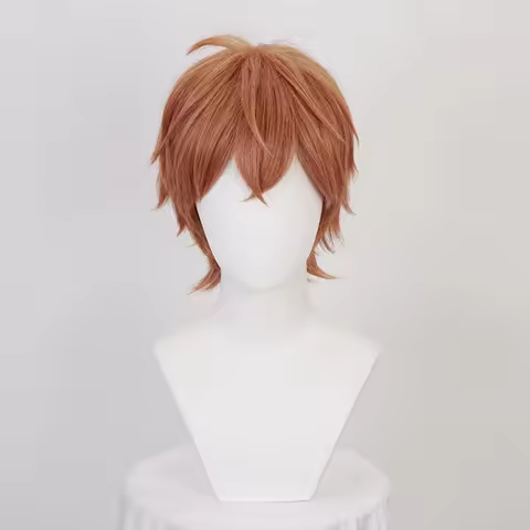 Given Sato Mafuyu Cosplay Wig Short Dark Orange Synthetic Hair Heat Resistant + Free Wig Cap