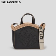 KARL LAGERFELD - K/CIRCLE SHEARLING SMALL TOTE BAG 246W3084