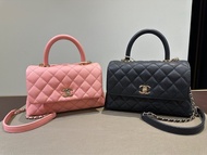 95%新 Chanel Coco Handle 黑色/ 粉紅色手挽袋 Bag