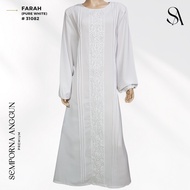 FARAH | Jubah Haji Umrah Jubah Muslimah Putih - Bersulam (#31082)