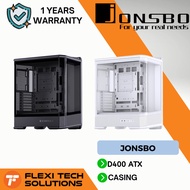 Flexi tech Jonsbo D400 ATX  casing  - WHITE/ black