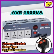AVR Extension Plug Automatic Voltage Regulator Relay Type Voltage Stabilizer Power 1500VA w LED disp