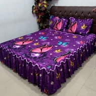 Sprei Rumbai Motif Bunga Ukuran 180x200/160x200/120x200 Bahan Katun Halus