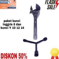 KUNCI INGGRIS 8INCH PAKET KUNCI INGGRIS 8 INCH & KUNCI Y 10 12 14 KUNCI INGGRIS 8 IN KUNCI Y 10 12 1