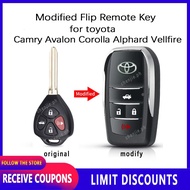 【ready stock】Modified Flip Key Remote  Case For Toyota Camry Avalon Corolla Alphard Vellfire acv50 a