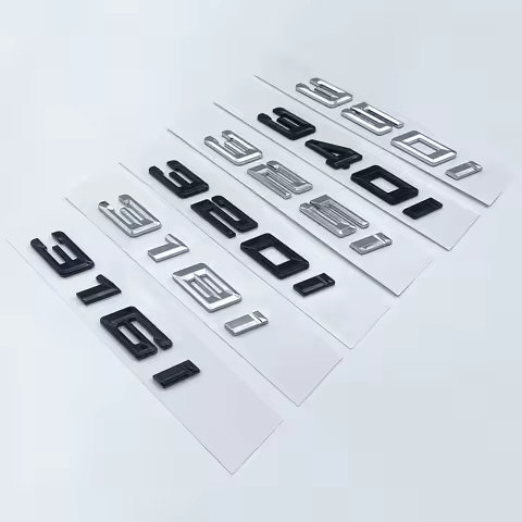 New Font Letters Chrome Silver 316i 318i 320i 325i 328i 330i 340i 350i Emblem Car Trunk Logo Sticker