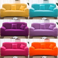 Sofa Cover Universal 1 2 3 4 Seater Sarung L-Shape Couch Slip Cushion Slipcover Home Room Decoration Plain Color Including Foam Stick and Pillow Cover