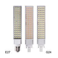 2PC G24 2Pin 7W9W10W12W15W E27 LED Corn Bulb Lamp 85-265V Horizontal Clear Cover Rotatable Plug 2U P