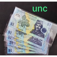 Brunei 4th series $1 banknote.aunc-unc