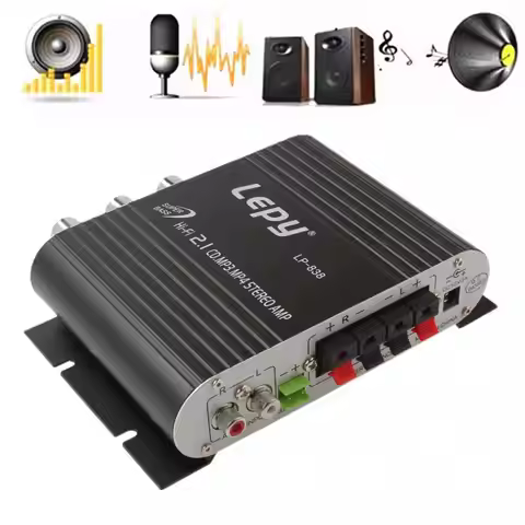 Lepy LP-838 Car Amplifier Hi-Fi 2.1 12V Amplifier Booster Radio CD MP3 MP4 Stereo AMP Bass Speaker P