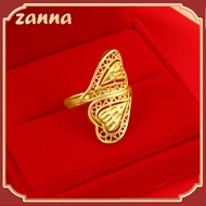 แหวนทอง ลายโปร่งรอบวง 99.99% คละลาย น้ำหนัก (0.6 กรัม) ทองแท้ แหวนสัญญาหัวใจแฝดสําหรับผู้หญิงของขวัญ