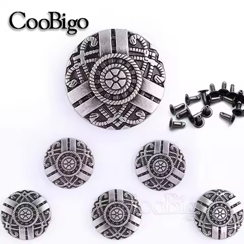 20mm Concho Decorative Metal Button Rivet Fasteners for Leather Bags Clothes Jean Pants Needlework S