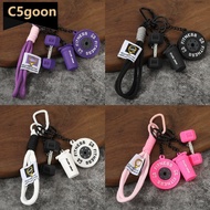 C5GOON 5 In 1 Fitness Keychains Barbell Weightlifting Keyring Silicone Weight Plate Detachable Penda