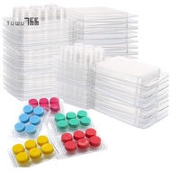 150 Pack Wax Melt Clamshells Molds, 6-Cavity Clear Empty Plastic Round Shape Square Wax Melt Contain