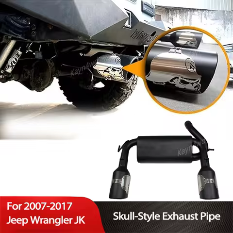 Off Road 4x4 Exterior Accessories Skull Style Stainless Dual Exhaust Muffler System Tail Pipe For 20