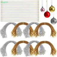 Mypink 100pcs 20cm Gold Silver Rope Fiber Threads Gift Packaging String Christmas Ball Hanging Rope DIY Tag Line Label Lanyard SG